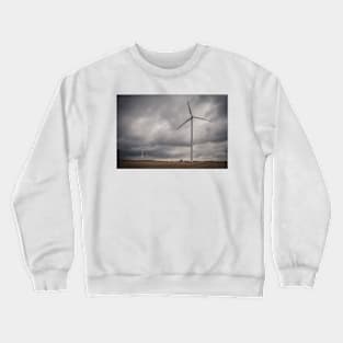 Windmill Against Cloudy Sky Crewneck Sweatshirt